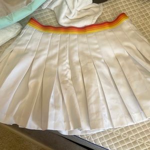 A nice skirt with a rainbow patern around the top